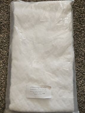 Embroidered Cross Christening Blanket - White Acrylic